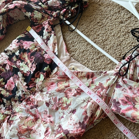 For Love and Lemons Houston Floral Ruched Mini Dress - Picture 15 of 16